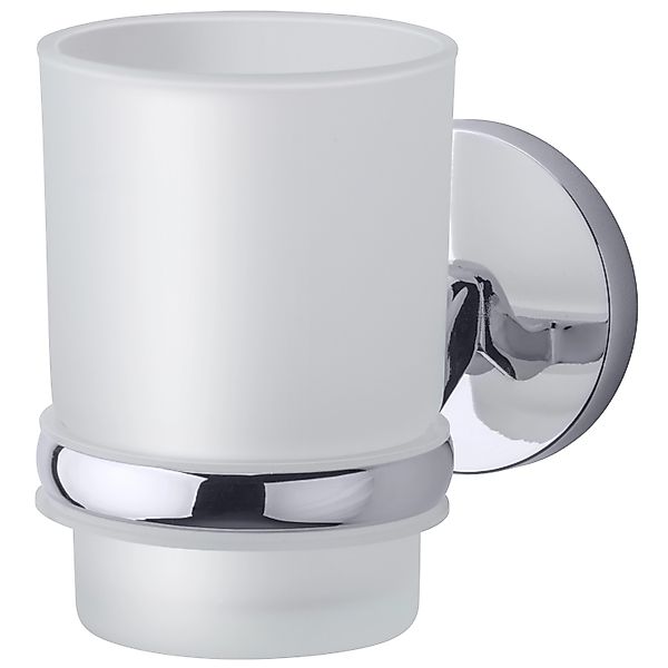 Fackelmann Glas mit Halter Vision Chromoptik günstig online kaufen