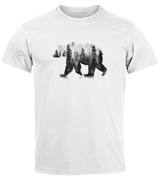Neverless Print-Shirt Herren T-Shirt Bär Motiv günstig online kaufen