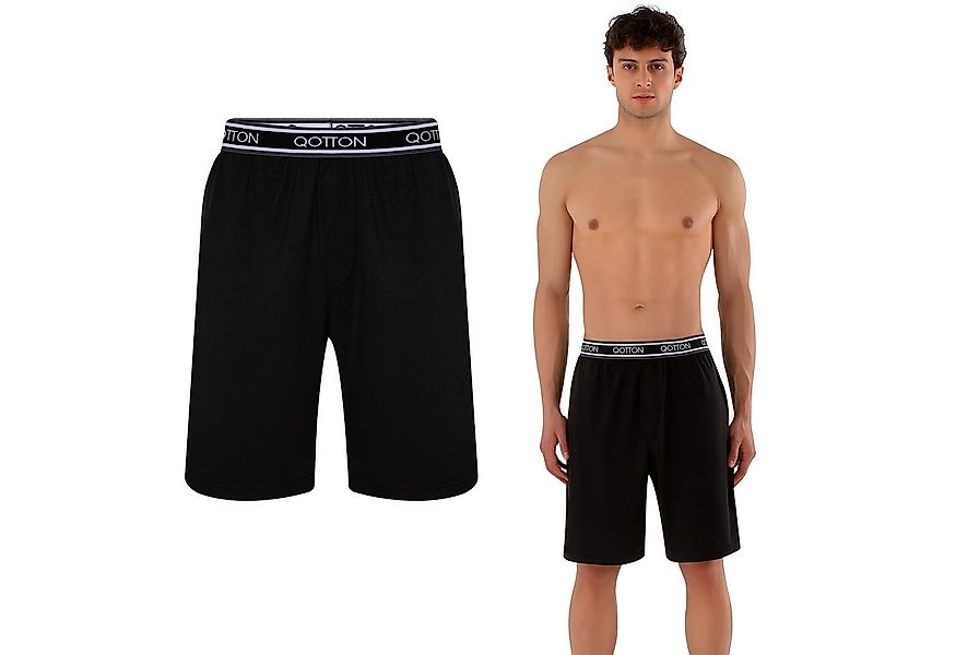 Qotton Pyjamashorts Kurze Herren Schlafanzughose Jogger Pyjamaunterteil Sch günstig online kaufen