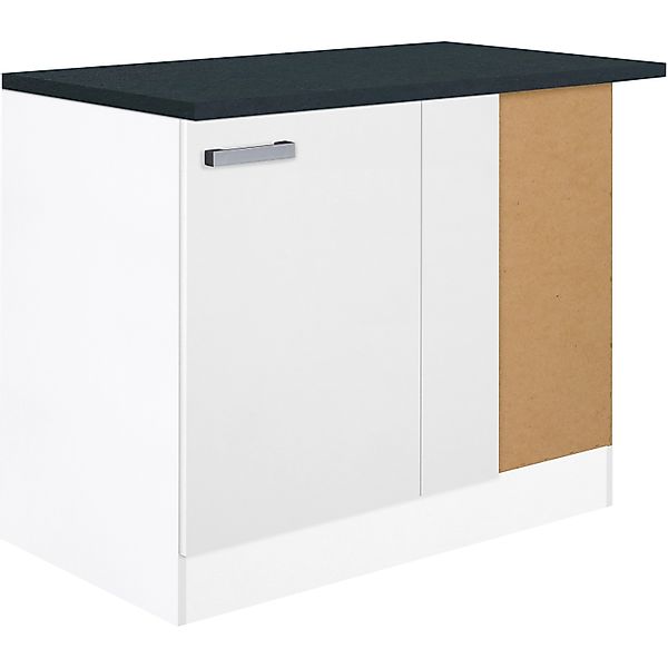 Optifit Küchen-Eck-Unterschrank Salo214 100 cm x 84,8 cm x 60 cm Weiß günstig online kaufen