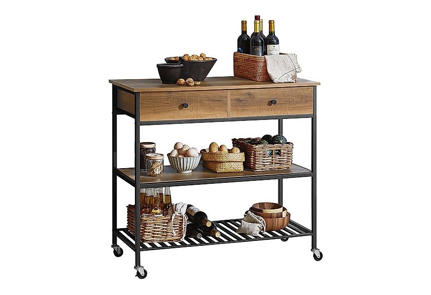 SoBuy Küchenwagen FKW112, Sideboard Beistelltisch mit 2 Schubladen Nischenw günstig online kaufen