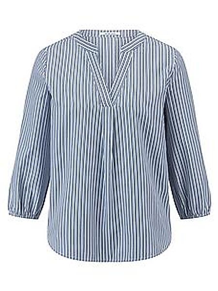 Bluse Rundhals-Ausschnitt Peter Hahn blau günstig online kaufen