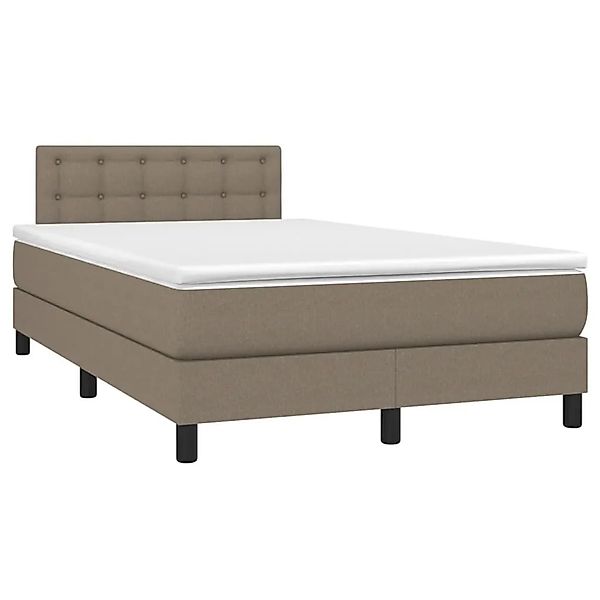 vidaXL Boxspringbett mit Matratze & LED Taupe 120x190 cm Stoff 3270071 günstig online kaufen