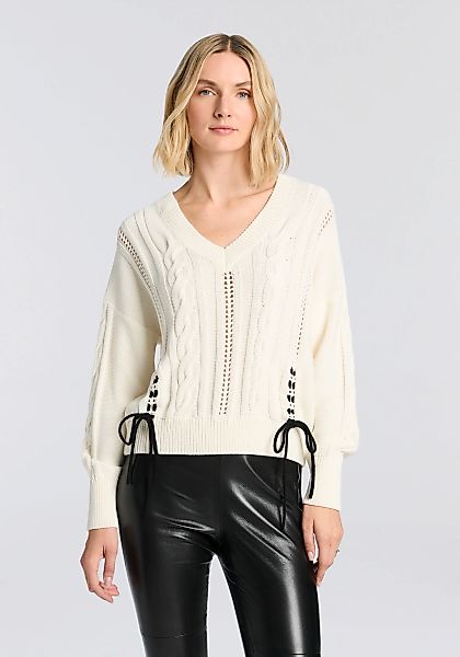 BOSS ORANGE Strickpullover "Fangallo Premium Damenmode" mit Kordel-Details, günstig online kaufen