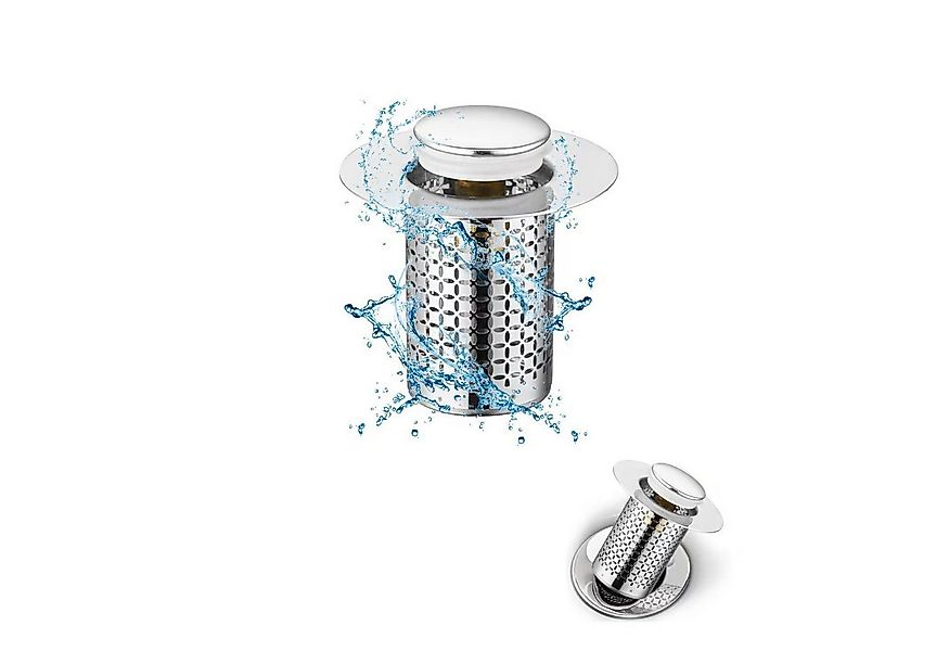 Coonoor Waschbeckenstöpsel Edelstahl Pop-Up Abflussstopfen mit Anti-Verstop günstig online kaufen