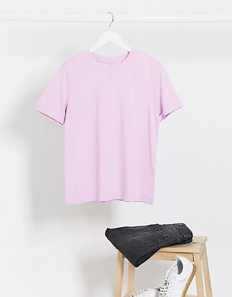 Pieces Ria Kurzarm Fold Up Solides T-shirt XL Pastel Lavender günstig online kaufen