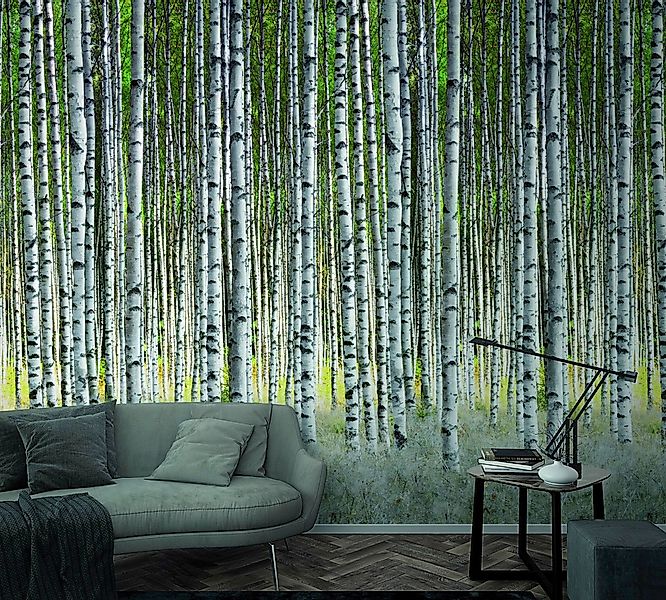 Marburg Vliestapete Grafisch 3D-Muster Grau-Blau 270 cm x 159 cm FSC® günstig online kaufen