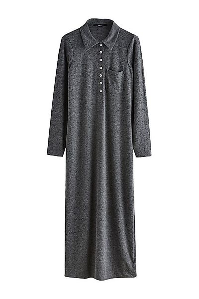 Next Maxikleid Maxikleid mit langen Ärmeln und Polokragen (1-tlg) günstig online kaufen