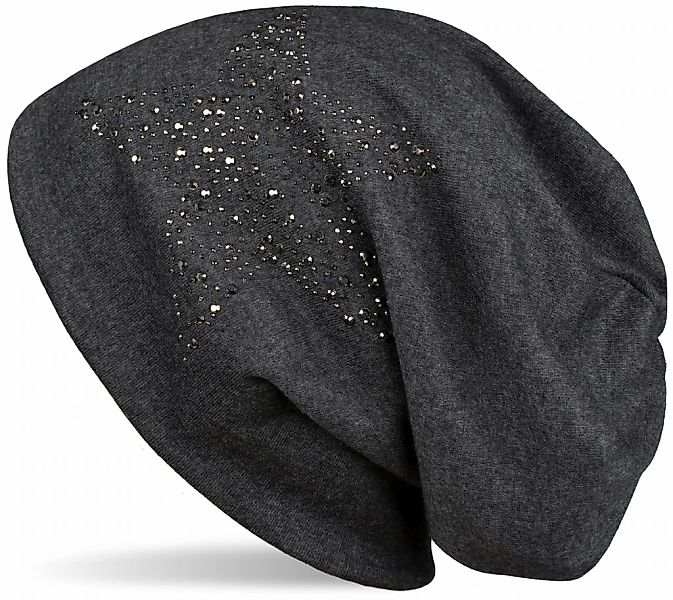 styleBREAKER Beanie "Beanie Mütze mit Strass Nieten Stern" 1 Stk. günstig online kaufen