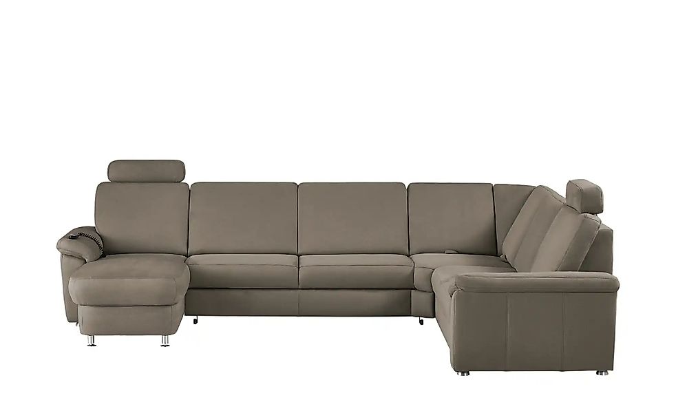 meinSofa Wohnlandschaft Mikrofaser Rita ¦ grau ¦ Maße (cm): B: 330 H: 91 T: günstig online kaufen