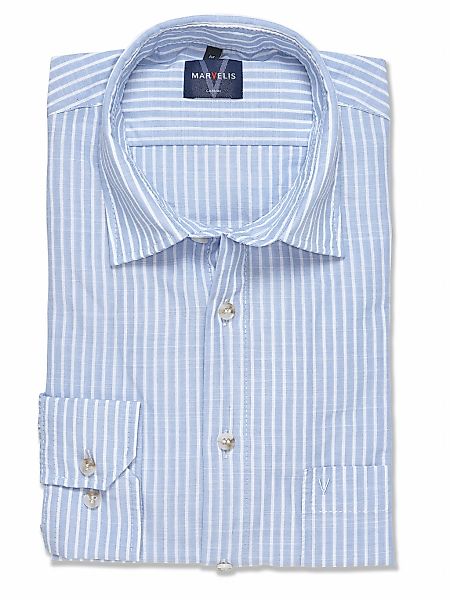 MARVELIS Langarmhemd im Streifen-Look, Businesshemd, Kentkragen günstig online kaufen
