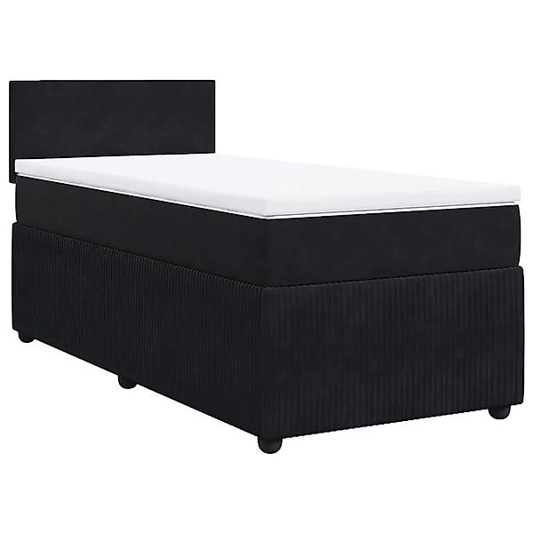 vidaXL Boxspringbett mit Matratze Schwarz 90x190 cm Samt 3287610 günstig online kaufen