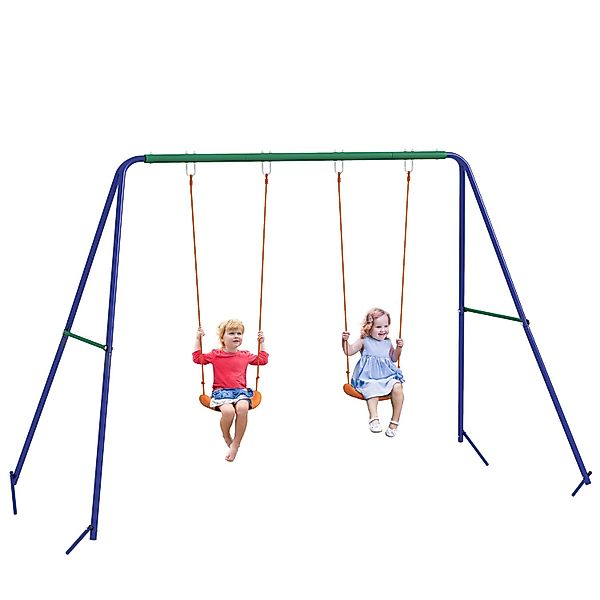 Outsunny Kinderschaukel-Set mit 2 Schaukeln günstig online kaufen
