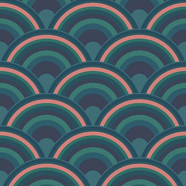 Envy Vliestapete Curve Surf Blau Grün FSC® günstig online kaufen