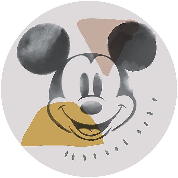 Disney Selbstklebende Runde Tapete Micky Maus Grau Ø 128 cm 610408 günstig online kaufen
