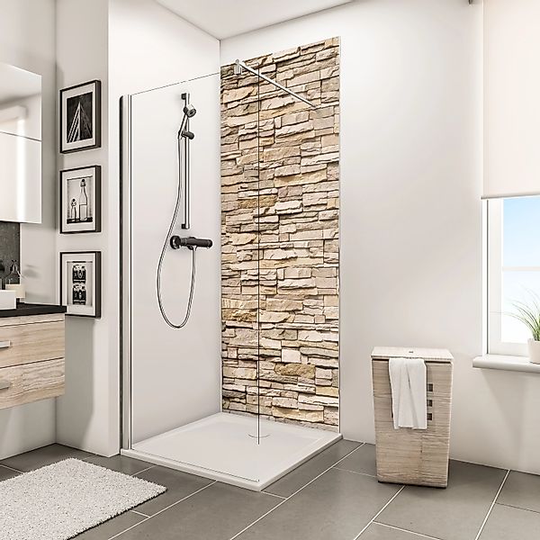 Schulte DecoDesign Duschrückwand Dekor Stein Verbl. Hell 255 x 100 cm günstig online kaufen