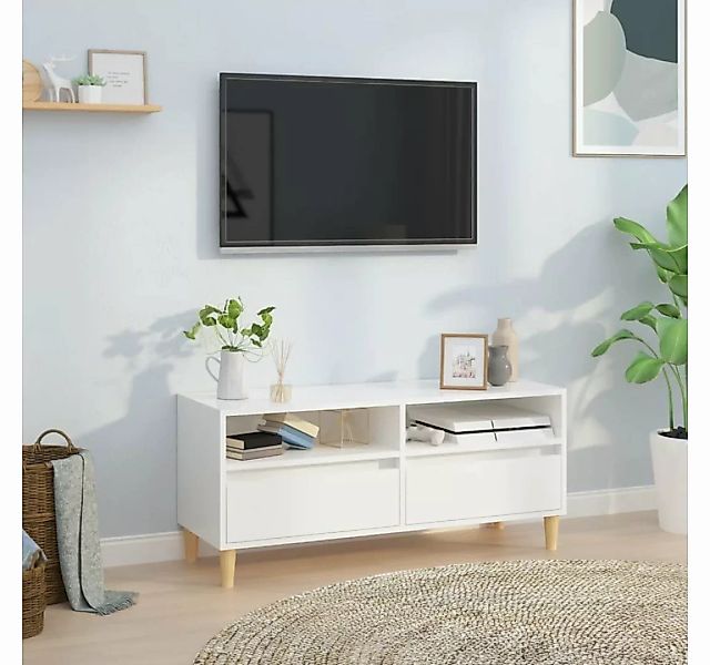 vidaXL TV-Schrank TV-Schrank Hochglanz-Weiß 100x34,5x44,5 cm Holzwerkstoff günstig online kaufen