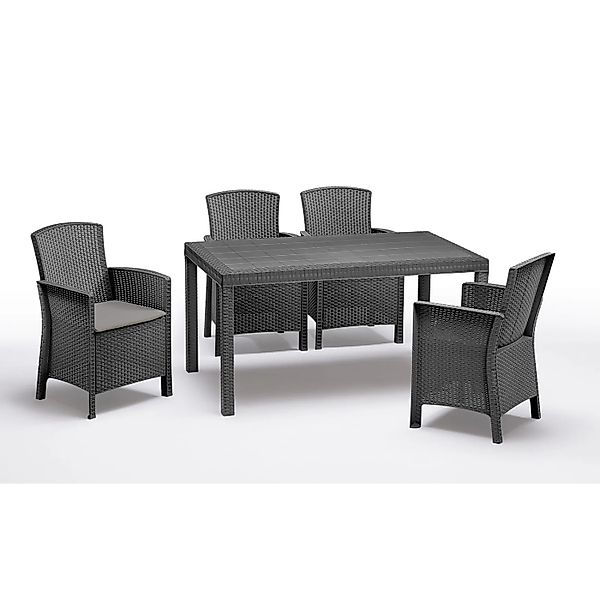 Bica Garten-Essgruppe Lido – 5-teilig, 4 Sessel & Esstisch, Rattanoptik, we günstig online kaufen