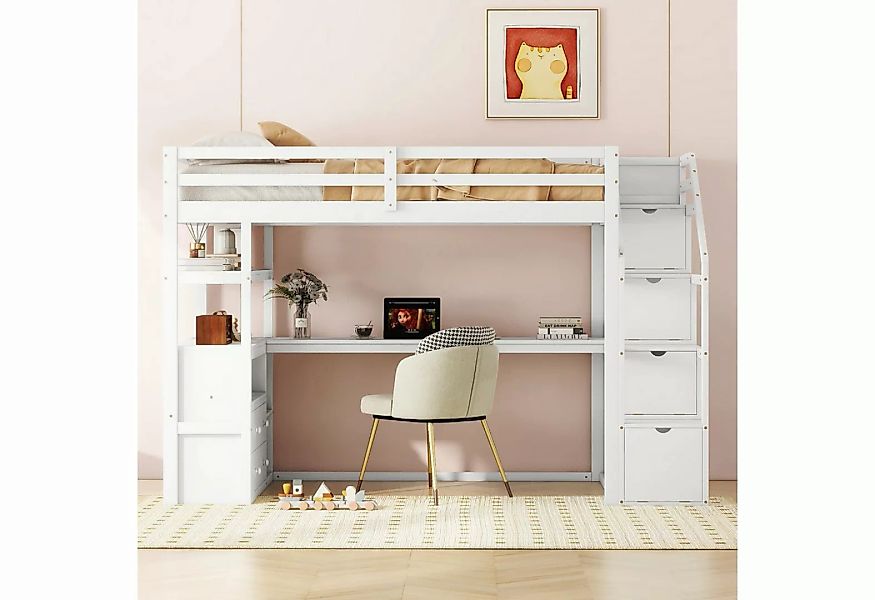 REDOM Kinderbett Bett und Tisch, Stauraumleiter, zwei Schubladen (Hochbett günstig online kaufen