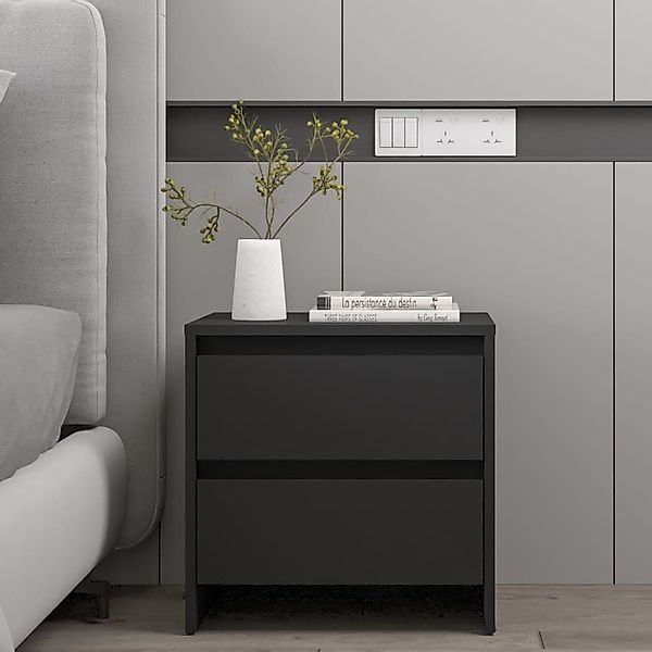 furnicato Nachttisch Schwarz 45x34,5x44,5 cm Holzwerkstoff günstig online kaufen