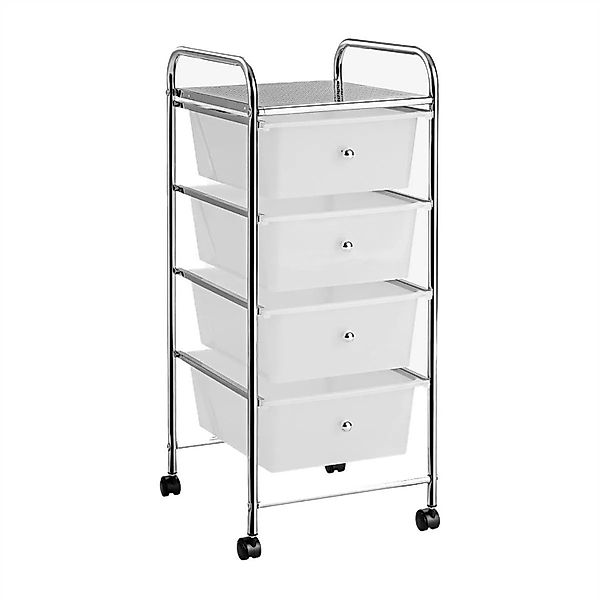 Costway Rollwagen mit 4 Stapelbaren Schubladen Transparent günstig online kaufen