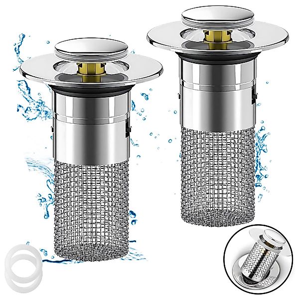 Mutig Waschbeckenstöpsel 2 Stück 2-in-1 Waschbeckenstöpsel günstig online kaufen