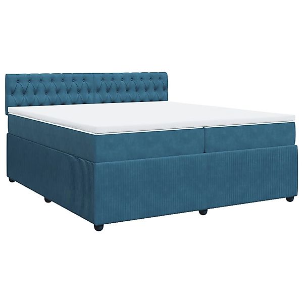 vidaXL Boxspringbett mit Matratze Blau 200x200 cm Samt2108182 günstig online kaufen