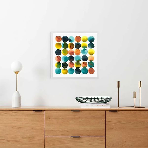 Rebecca Hoyes 'Tonal Dots' gerahmter Kunstdruck (56 x 56 cm) - MADE.com günstig online kaufen