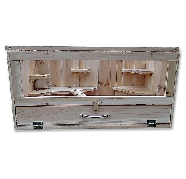 Melko Kleintierkäfig Hamsterkäfig Kleintierkäfig Gehege Holz mit Öffnung Mä günstig online kaufen