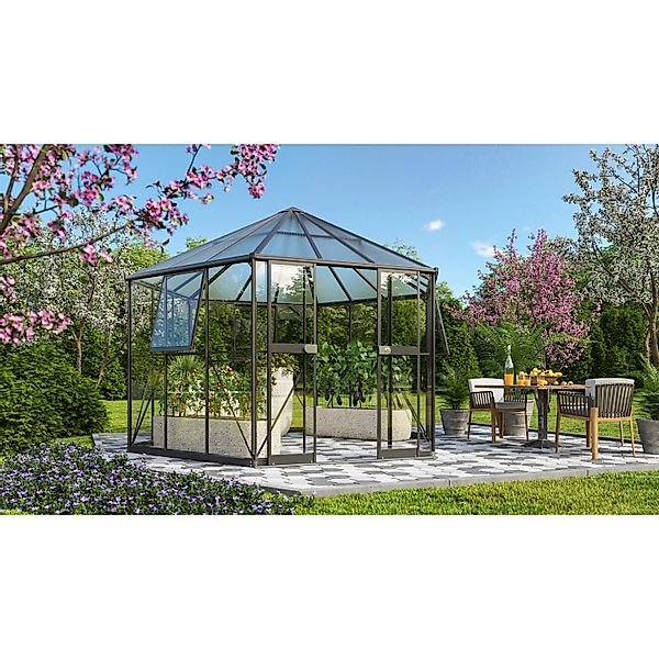 Vitavia Gewächshaus Galaxis 900 Schwarz 9 m² inkl. Fundamentrahmen günstig online kaufen
