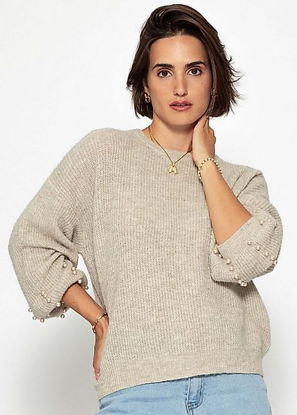 SASSYCLASSY Strickpullover Pullover mit Perlendetails für Damen Eleganter P günstig online kaufen