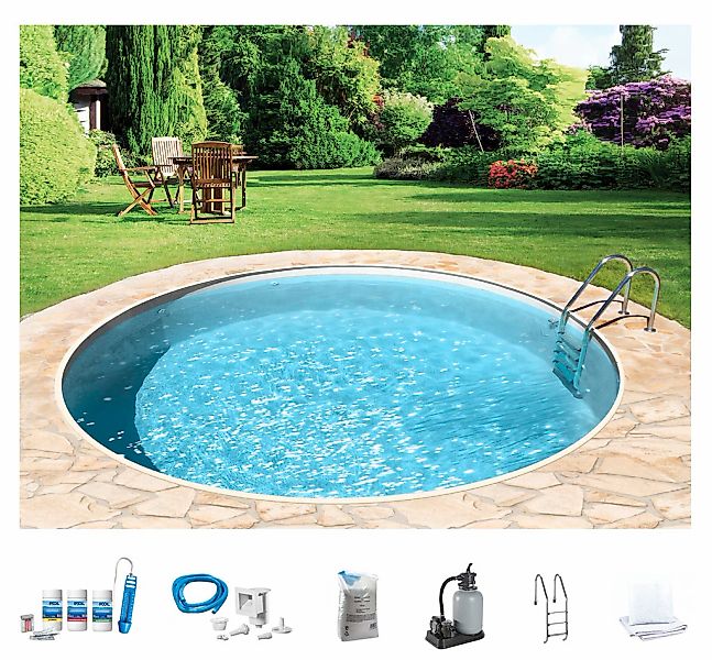 my POOL BWT Rundpool "mit sandfarbener Folie für den Karibik Look", (Set, 7 günstig online kaufen