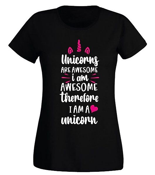 G-graphics Print-Shirt Damen T-Shirt - Unicorns are awesone – ... – therefo günstig online kaufen
