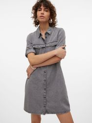 Vero Moda Jeanskleid "VMJENNIE SS SHORT DENIM DRESS NOOS" Brusttaschen günstig online kaufen