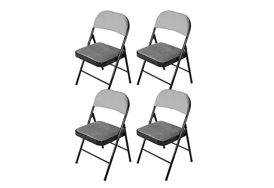 HTI-Living Klappstuhl Klappstuhl Wedigo Velvet Grau 4er-Set (Set, 4 St), Gä günstig online kaufen