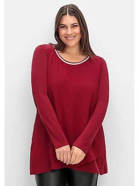 Sheego Longshirt Große Größen mit doppellagigem Vorderteil günstig online kaufen