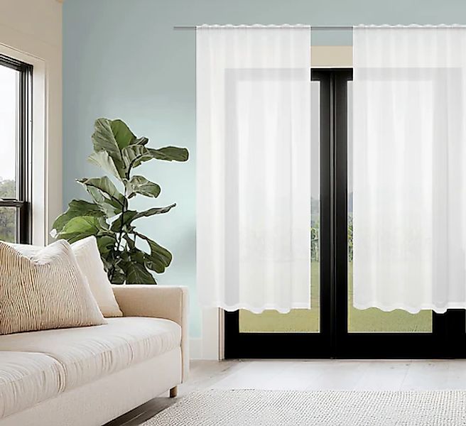 HOME WOHNIDEEN Gardine »DOLLY« Multifunktionsband 2 Stk. tlg. transparent günstig online kaufen