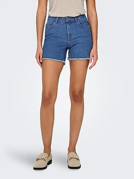 ONLY Jeansshorts ONLLAURA MID WAIST SHORT RW BOX mit ausgefranstem Saum günstig online kaufen
