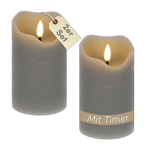GarPet LED-Kerze 2er Set LED Echtwachskerzen mit Timer Led Kerzen Stumpenke günstig online kaufen
