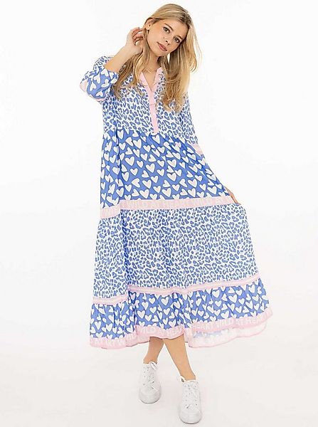 Zwillingsherz Maxikleid "Leo Love" Mustermix: Leo und Herzen, Knopfleiste u günstig online kaufen