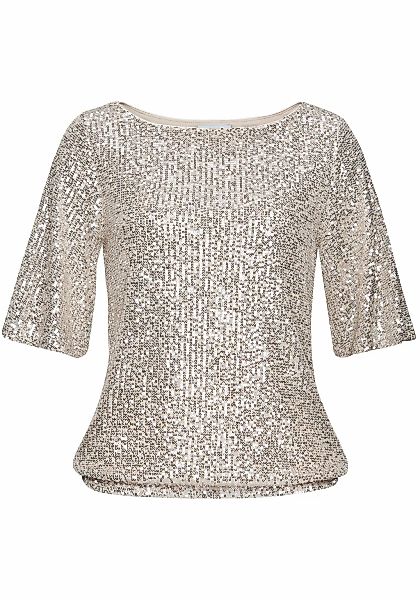 LASCANA Paillettenshirt, mit weiten Ärmeln, festliches Glitzershirt, Partys günstig online kaufen