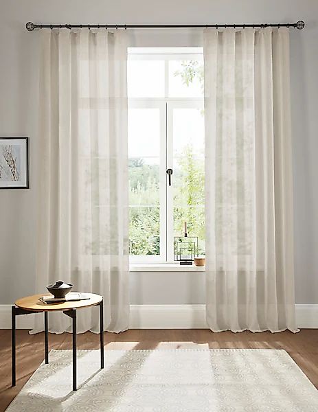 my home Gardine »Fiete«, (1 St.), Leinen Optik, Sichtschutz, halbtransparen günstig online kaufen
