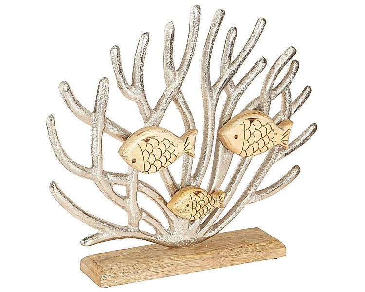 Viana Dekofigur Tischdeko Maritim Koralle Fische Holz Metall 30cm günstig online kaufen