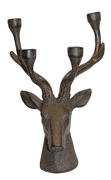 G. Wurm Kerzenhalter Dekorativer Kerzenhalter Hirschkopf für 4 Kerzen in br günstig online kaufen