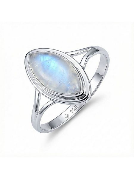 mantraroma Silberring SARALA Ellipse aus 925 Silber mit Regenbogen Mondstei günstig online kaufen