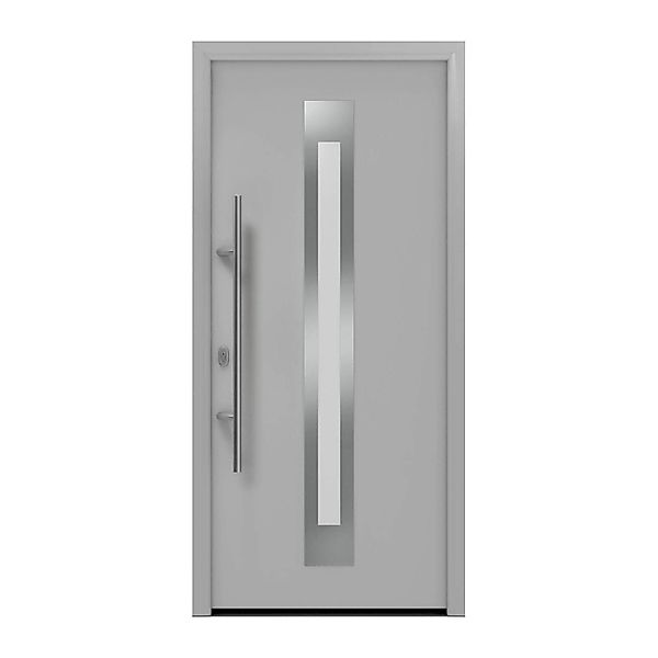 EcoStar Haustür Isopro IP 770S Weißaluminium 110 cm x 210 cm DIN L günstig online kaufen