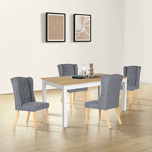 Home affaire Esszimmerstuhl "Liao, 2er-Set", (Set), pflegeleichter Webstoff günstig online kaufen