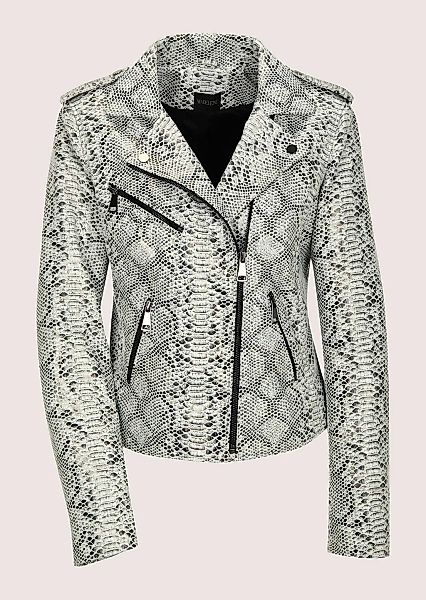 MADELEINE Jeansjacke "Lederjacke Kurzjacke mit Animal-Muster" Schlangenprin günstig online kaufen