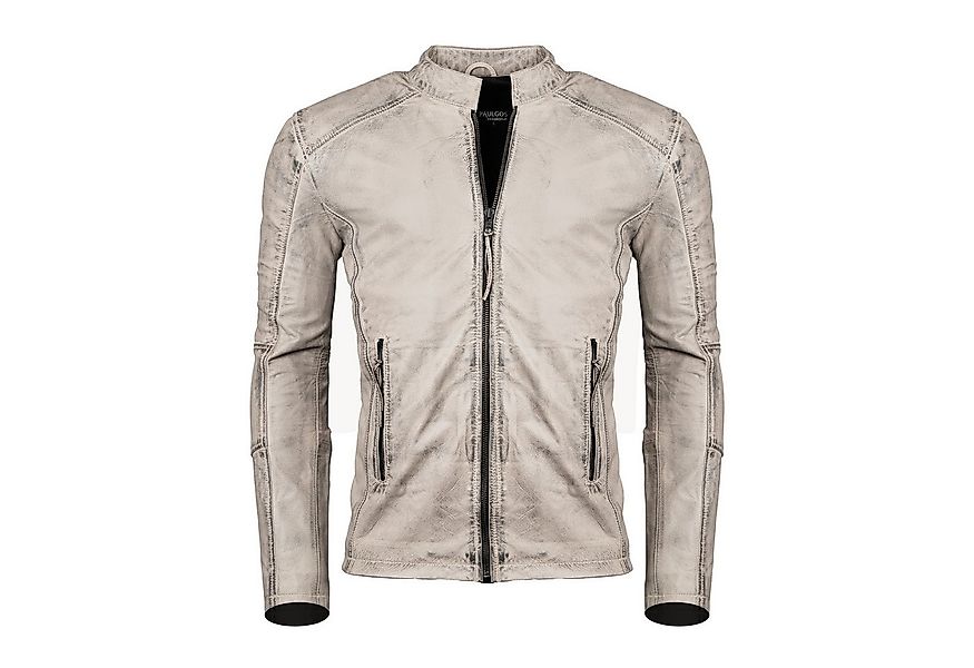 PAULGOS Lederjacke Herren Jacke Übergangsjacke Biker Look 100% Echtleder D3 günstig online kaufen