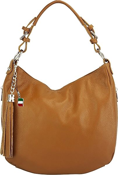 FLORENCE Schultertasche Florence Echtleder Damen Hobo günstig online kaufen